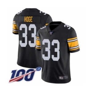 Men's Pittsburgh Steelers #33 Merril Hoge Black Alternate Vapor Untouchable Limited Player 100th Season Football Jersey