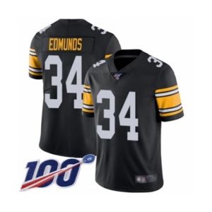 Men's Pittsburgh Steelers #34 Terrell Edmunds Black Alternate Vapor Untouchable Limited Player 100th Season Football Jersey