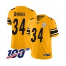 Men's Pittsburgh Steelers #34 Terrell Edmunds Limited Gold Inverted Legend 100th Season Football Jersey