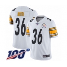 Men's Pittsburgh Steelers #36 Jerome Bettis White Vapor Untouchable Limited Player 100th Season Football Jersey