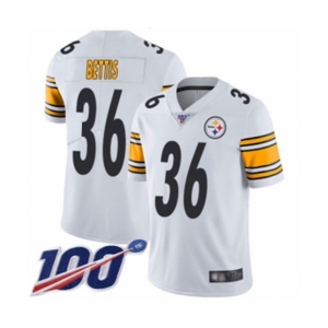 Men's Pittsburgh Steelers #36 Jerome Bettis White Vapor Untouchable Limited Player 100th Season Football Jersey