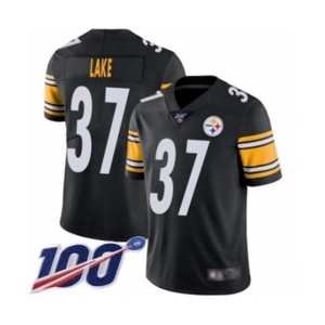 Men's Pittsburgh Steelers #37 Carnell Lake Black Team Color Vapor Untouchable Limited Player 100th Season Football Jersey