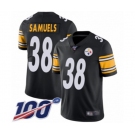 Men's Pittsburgh Steelers #38 Jaylen Samuels Black Team Color Vapor Untouchable Limited Player 100th Season Football Jersey