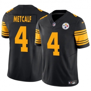 Men's Pittsburgh Steelers #4 DK Metcalf Black 2025 F.U.S.E. Color Rush Vapor Untouchable Limited Football Stitched Jersey