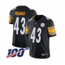 Men's Pittsburgh Steelers #43 Troy Polamalu Black Team Color Vapor Untouchable Limited Player 100th Season Football Jersey