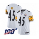 Men's Pittsburgh Steelers #45 Roosevelt Nix White Vapor Untouchable Limited Player 100th Season Football Jersey