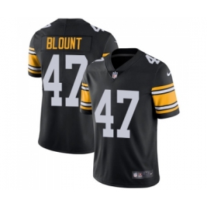 Men's Pittsburgh Steelers #47 Mel Blount Black Alternate Vapor Untouchable Limited Player Football Jersey