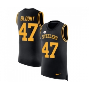 Men's Pittsburgh Steelers #47 Mel Blount Limited Black Rush Player Name & Number Tank Top Football Jersey