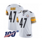 Men's Pittsburgh Steelers #47 Mel Blount White Vapor Untouchable Limited Player 100th Season Football Jersey