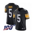 Men's Pittsburgh Steelers #5 Joshua Dobbs Black Alternate Vapor Untouchable Limited Player 100th Season Football Jersey