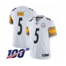 Men's Pittsburgh Steelers #5 Joshua Dobbs White Vapor Untouchable Limited Player 100th Season Football Jersey