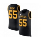 Men's Pittsburgh Steelers #55 Devin Bush Black Rush Player Name & Number Tank Top Football Jersey