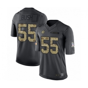 Men's Pittsburgh Steelers #55 Devin Bush Limited Black 2016 Salute to Service Football Jersey