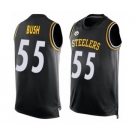 Men's Pittsburgh Steelers #55 Devin Bush Limited Black Player Name & Number Tank Top Football Jersey