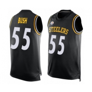 Men's Pittsburgh Steelers #55 Devin Bush Limited Black Player Name & Number Tank Top Football Jersey