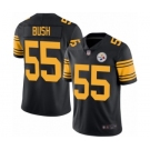 Men's Pittsburgh Steelers #55 Devin Bush Limited Black Rush Vapor Untouchable Football Jersey