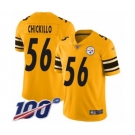 Men's Pittsburgh Steelers #56 Anthony Chickillo Limited Gold Inverted Legend 100th Season Football Jersey