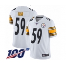 Men's Pittsburgh Steelers #59 Jack Ham White Vapor Untouchable Limited Player 100th Season Football Jersey