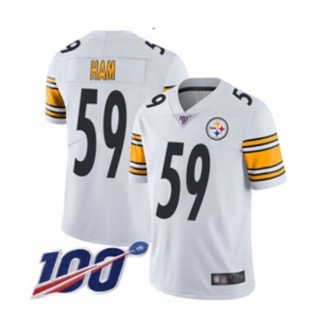 Men's Pittsburgh Steelers #59 Jack Ham White Vapor Untouchable Limited Player 100th Season Football Jersey