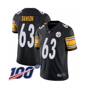 Men's Pittsburgh Steelers #63 Dermontti Dawson Black Team Color Vapor Untouchable Limited Player 100th Season Football Jersey