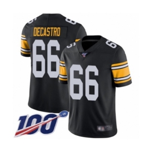 Men's Pittsburgh Steelers #66 David DeCastro Black Alternate Vapor Untouchable Limited Player 100th Season Football Jersey