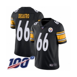 Men's Pittsburgh Steelers #66 David DeCastro Black Team Color Vapor Untouchable Limited Player 100th Season Football Jersey