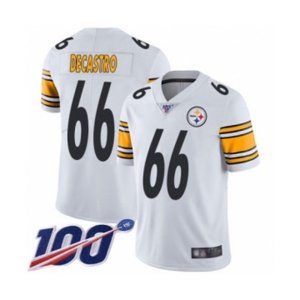 Men's Pittsburgh Steelers #66 David DeCastro White Vapor Untouchable Limited Player 100th Season Football Jersey