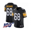 Men's Pittsburgh Steelers #68 L.C. Greenwood Black Alternate Vapor Untouchable Limited Player 100th Season Football Jersey