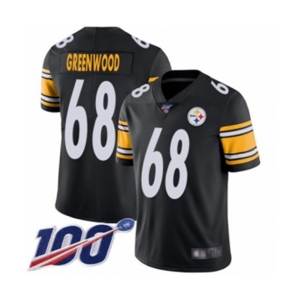 Men's Pittsburgh Steelers #68 L.C. Greenwood Black Team Color Vapor Untouchable Limited Player 100th Season Football Jersey