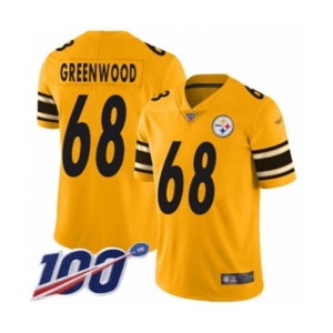 Men's Pittsburgh Steelers #68 L.C. Greenwood Limited Gold Inverted Legend 100th Season Football Jersey