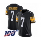 Men's Pittsburgh Steelers #7 Ben Roethlisberger Black Alternate Vapor Untouchable Limited Player 100th Season Football Jersey