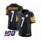 Men's Pittsburgh Steelers #7 Ben Roethlisberger Black Team Color Vapor Untouchable Limited Player 100th Season Football Jersey