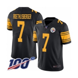 Men's Pittsburgh Steelers #7 Ben Roethlisberger Limited Black Rush Vapor Untouchable 100th Season Football Jersey