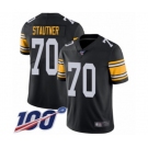 Men's Pittsburgh Steelers #70 Ernie Stautner Black Alternate Vapor Untouchable Limited Player 100th Season Football Jersey