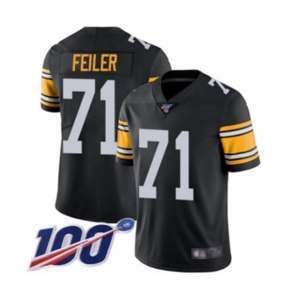 Men's Pittsburgh Steelers #71 Matt Feiler Black Alternate Vapor Untouchable Limited Player 100th Season Football Jersey