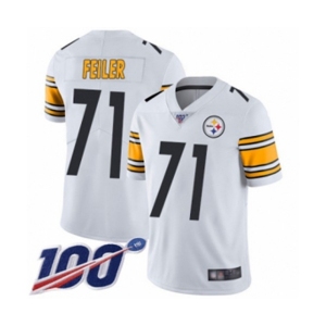 Men's Pittsburgh Steelers #71 Matt Feiler White Vapor Untouchable Limited Player 100th Season Football Jersey