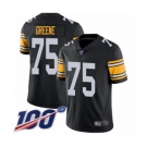 Men's Pittsburgh Steelers #75 Joe Greene Black Alternate Vapor Untouchable Limited Player 100th Season Football Jersey