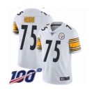 Men's Pittsburgh Steelers #75 Joe Greene White Vapor Untouchable Limited Player 100th Season Football Jersey