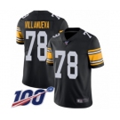 Men's Pittsburgh Steelers #78 Alejandro Villanueva Black Alternate Vapor Untouchable Limited Player 100th Season Football Jersey