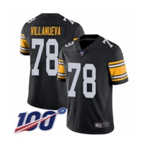 Men's Pittsburgh Steelers #78 Alejandro Villanueva Black Alternate Vapor Untouchable Limited Player 100th Season Football Jersey