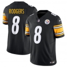 Men's Pittsburgh Steelers #8 Aaron Rodgers Black 2025 F.U.S.E. Vapor Limited Football Stitched Jersey