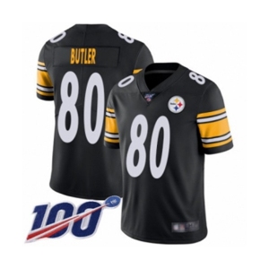 Men's Pittsburgh Steelers #80 Jack Butler Black Team Color Vapor Untouchable Limited Player 100th Season Football Jersey