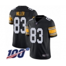 Men's Pittsburgh Steelers #83 Heath Miller Black Alternate Vapor Untouchable Limited Player 100th Season Football Jersey