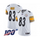 Men's Pittsburgh Steelers #83 Heath Miller White Vapor Untouchable Limited Player 100th Season Football Jersey