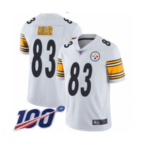 Men's Pittsburgh Steelers #83 Heath Miller White Vapor Untouchable Limited Player 100th Season Football Jersey