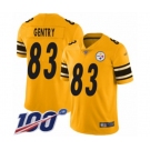 Men's Pittsburgh Steelers #83 Zach Gentry Limited Gold Inverted Legend 100th Season Football Jersey