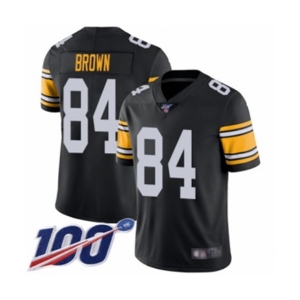 Men's Pittsburgh Steelers #84 Antonio Brown Black Alternate Vapor Untouchable Limited Player 100th Season Football Jersey