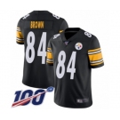 Men's Pittsburgh Steelers #84 Antonio Brown Black Team Color Vapor Untouchable Limited Player 100th Season Football Jersey