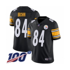 Men's Pittsburgh Steelers #84 Antonio Brown Black Team Color Vapor Untouchable Limited Player 100th Season Football Jersey
