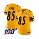 Men's Pittsburgh Steelers #85 Xavier Grimble Limited Gold Inverted Legend 100th Season Football Jersey